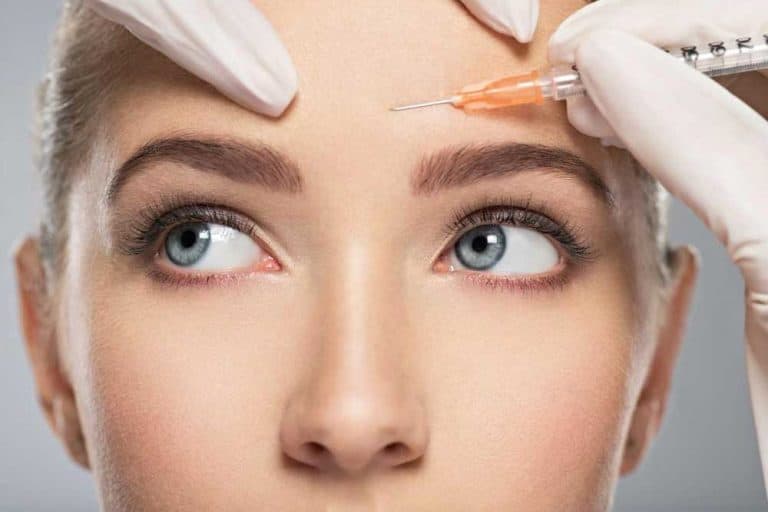 Botox injections into forehead