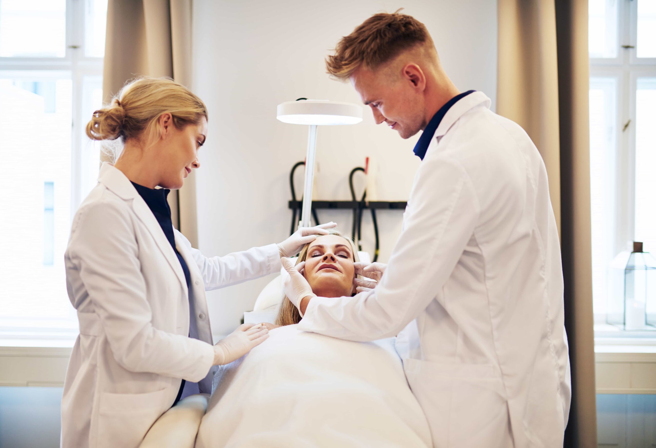 doctors discussing cosmetic surgery options